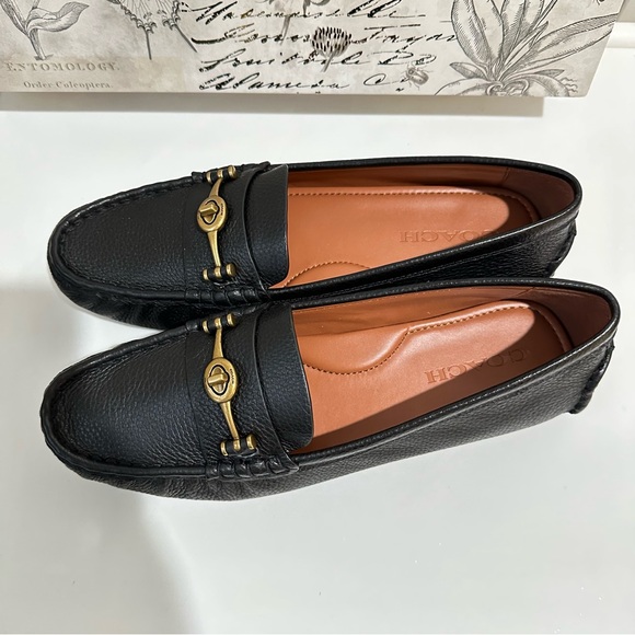 Coach Crosby Turnlock Driver Black Pebbled Leather Shoe Women's Size 9.5B G2672 - Picture 5 of 14